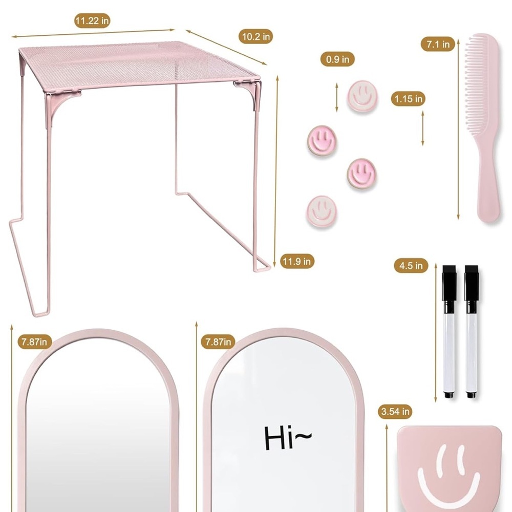 Pink girls locker Set with Smiley Accessories - Picture 4 of 7